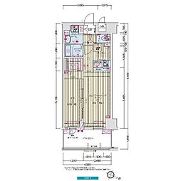 プレサンス神戸セレスティア 1LDKの間取図画像