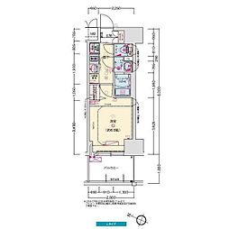 プレサンス神戸セレスティア 1Kの間取図画像
