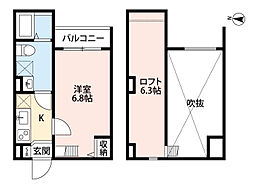 ラ・クルーズ 1Kの間取図画像