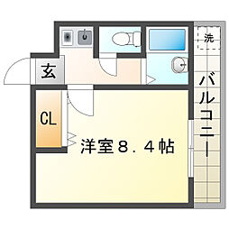 クレールステュディオ 1Kの間取図画像