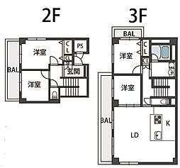 コート北千里C棟 4LDKの間取図画像