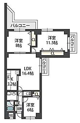 コート北千里A棟 3LDKの間取図画像
