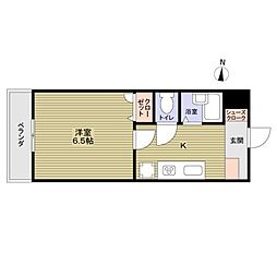 メゾンロージェ ワンルームの間取図画像