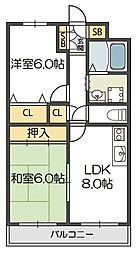 ピン・リーブル2 2LDKの間取図画像