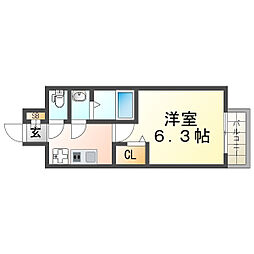 プレサンス尼崎アルモナ 1Kの間取図画像