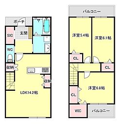 AG REGA東園田 3LDKの間取図画像