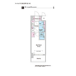 COMFORIA江坂広芝町 1Kの間取図画像