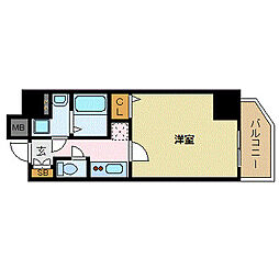 プレサンス神戸元町ミューズ 1Kの間取図画像