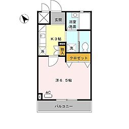 NSハイム 1Kの間取図画像