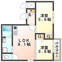 ブラン立花 101 ｜ 兵庫県尼崎市東七松町1丁目114-2（賃貸アパート1SLDK・3階・38.81㎡） その2