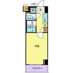 東急東横線 学芸大学駅 徒歩11分の賃貸マンション 2階1Kの間取り