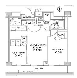 東急田園都市線 池尻大橋駅 徒歩10分の賃貸マンション 3階2LDKの間取り