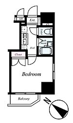 京王線 笹塚駅 徒歩3分の賃貸マンション 14階1Kの間取り