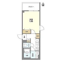 京王線 笹塚駅 徒歩6分の賃貸マンション 4階1Kの間取り