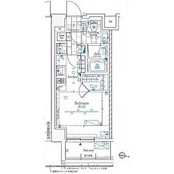 アプリーレ池上 1階ワンルームの間取り