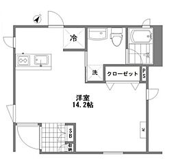 京王井の頭線 東松原駅 徒歩3分の賃貸マンション 1階ワンルームの間取り