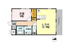 京急本線 雑色駅 徒歩6分の賃貸マンション 3階1LDKの間取り