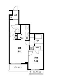 京急本線 雑色駅 徒歩11分の賃貸マンション 1階1LDKの間取り