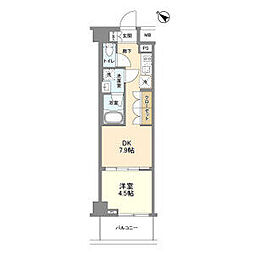 京王線 明大前駅 徒歩1分の賃貸マンション 4階1DKの間取り