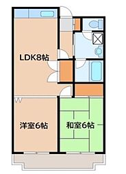 JR京浜東北・根岸線 蒲田駅 徒歩6分の賃貸マンション 1階2LDKの間取り