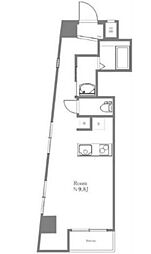 京王線 笹塚駅 徒歩1分の賃貸マンション 6階ワンルームの間取り
