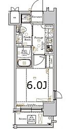 京急本線 大森町駅 徒歩3分の賃貸マンション 7階1Kの間取り