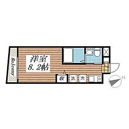 東急目黒線 奥沢駅 徒歩3分の賃貸アパート 2階1Kの間取り