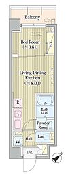 京急本線 雑色駅 徒歩6分の賃貸マンション 4階1LDKの間取り