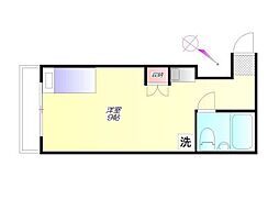 京王井の頭線 池ノ上駅 徒歩3分の賃貸マンション 1階ワンルームの間取り