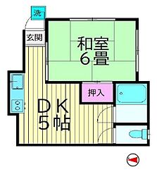 JR京浜東北・根岸線 蒲田駅 徒歩13分の賃貸アパート 2階1DKの間取り