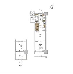 RJRプレシア蒲田 1LDKの間取図画像