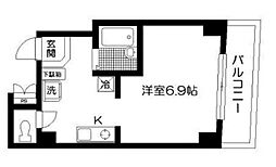 東急世田谷線 若林駅 徒歩6分の賃貸マンション 4階1Kの間取り