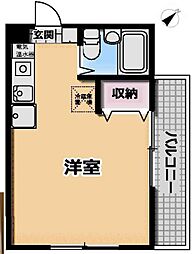 東急大井町線 尾山台駅 徒歩13分の賃貸マンション 3階ワンルームの間取り