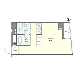 東急大井町線 等々力駅 徒歩2分の賃貸マンション 4階ワンルームの間取り