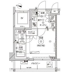 京急本線 平和島駅 徒歩4分の賃貸マンション 6階1Kの間取り
