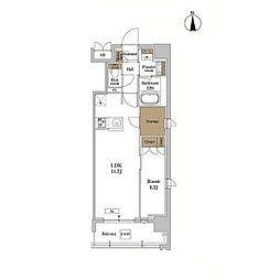 RJRプレシア蒲田 1LDKの間取図画像