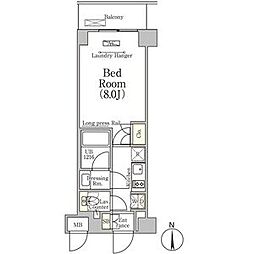 ベルファース大森山王 1Kの間取図画像