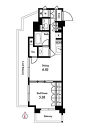 イプセ蒲田ウエスト 1LDKの間取図画像