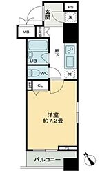 クロスレジデンス蒲田 1Kの間取図画像