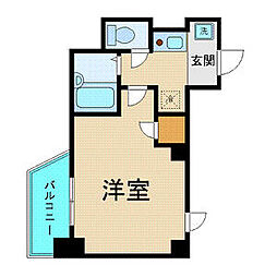 プレール・ドゥーク羽田ウエスト 1Kの間取図画像