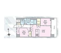 カームライズ 2LDKの間取図画像