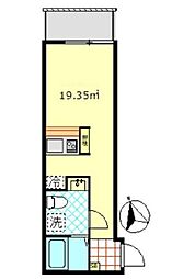 京急空港線 京急蒲田駅 徒歩9分の賃貸アパート 1階ワンルームの間取り