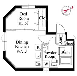 JR京浜東北・根岸線 蒲田駅 徒歩5分の賃貸マンション 2階1DKの間取り