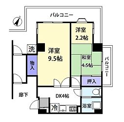 京急本線 京急蒲田駅 徒歩3分の賃貸マンション 3階2DKの間取り