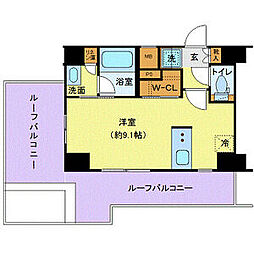 ジェノヴィア本羽田スカイガーデン ワンルームの間取図画像