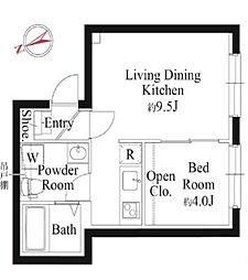 東急多摩川線 矢口渡駅 徒歩5分の賃貸マンション 5階1LDKの間取り