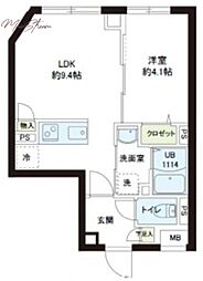 レピュア小石川レジデンス 1LDKの間取図画像