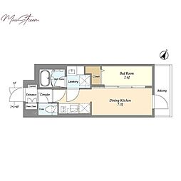 グランカーサ千駄木 1DKの間取図画像