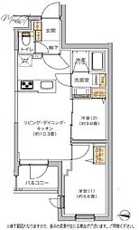 リビオメゾン湯島 2LDKの間取図画像