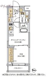 リビオメゾン湯島 1DKの間取図画像
